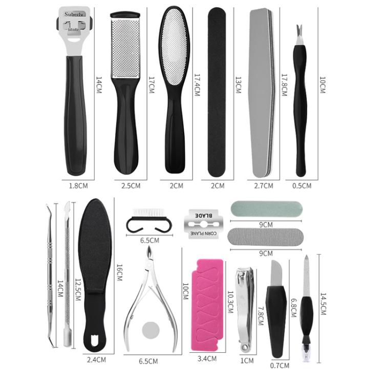 Foot Care Kit for Callus and Dead Skin Removal Complete Pedicure Set, 17 In 1, 20 In 1, 23 In 1, 27 In 1