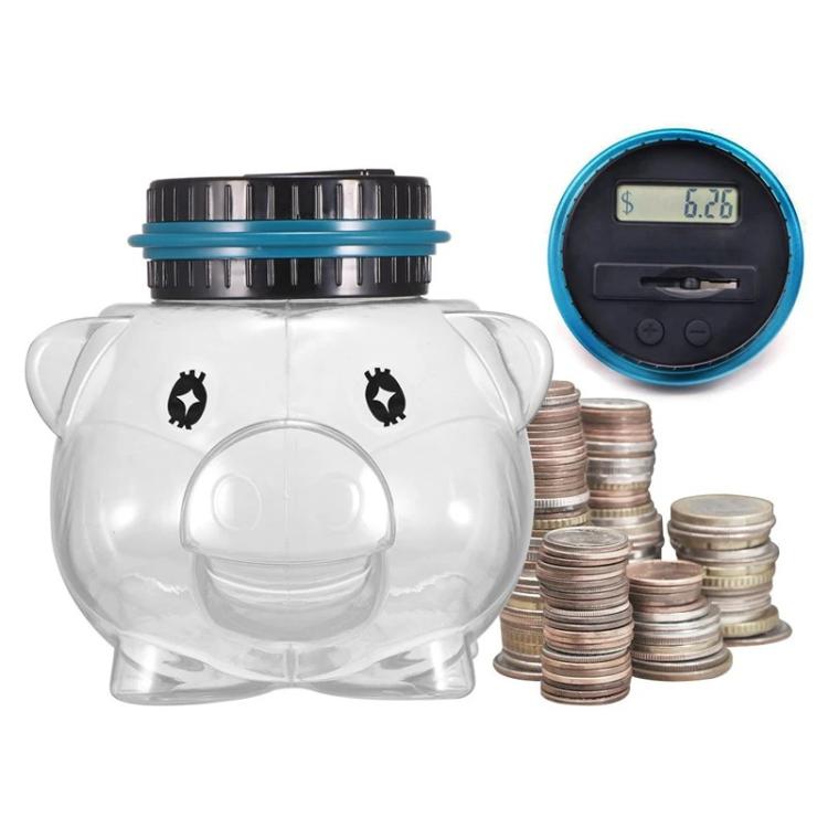 1.6L Piggy Bank Electronic Counting Coin Bank, US Dollar, Euro, British Pound, Taiwan Dollar, Japanese Yen, Mexican Peso, Canadian Dollar, Swiss Franc, Polish Z?oty, Russian Ruble