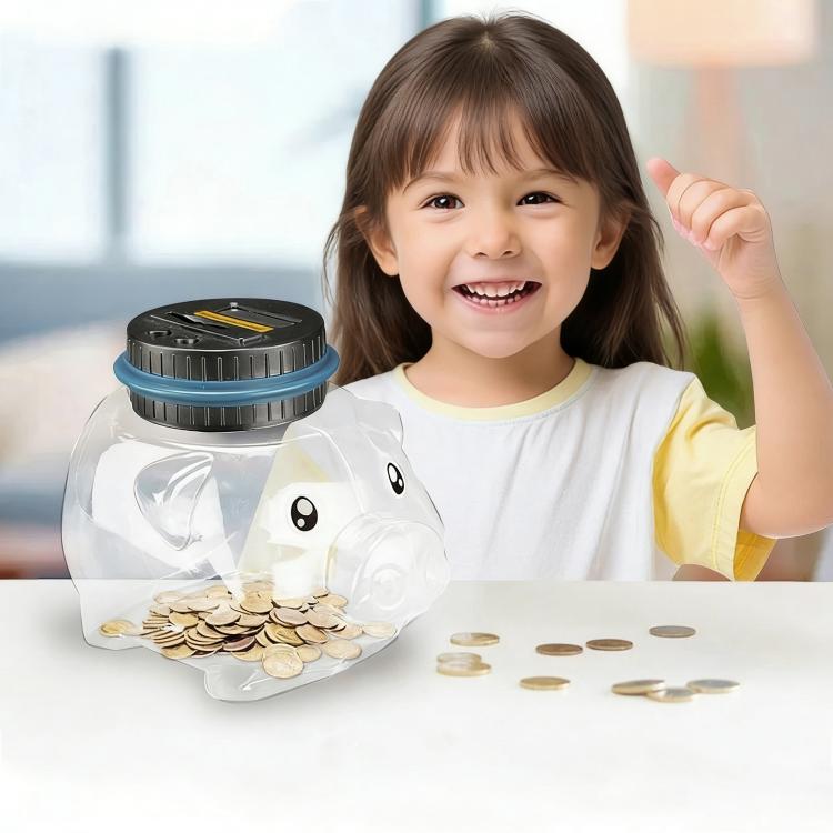 1.6L Piggy Bank Electronic Counting Coin Bank, US Dollar, Euro, British Pound, Taiwan Dollar, Japanese Yen, Mexican Peso, Canadian Dollar, Swiss Franc, Polish Z?oty, Russian Ruble