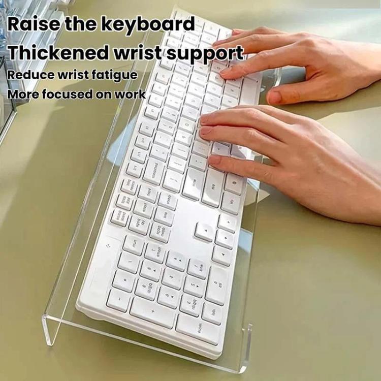 Acrylic Desktop Keyboard Stand Computer Shelf & Typing Support Bracket, Small, Large, Small With Anti-Slip Strip, Large With Anti-Slip Strip