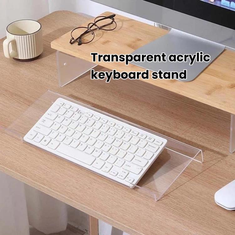 Acrylic Desktop Keyboard Stand Computer Shelf & Typing Support Bracket, Small, Large, Small With Anti-Slip Strip, Large With Anti-Slip Strip