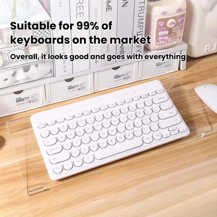 Acrylic Desktop Keyboard Stand Computer Shelf & Typing Support Bracket, Small, Large, Small With Anti-Slip Strip, Large With Anti-Slip Strip