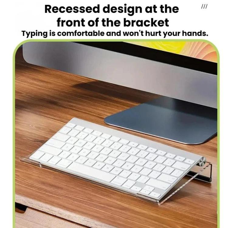 Acrylic Desktop Keyboard Stand Computer Shelf & Typing Support Bracket, Small, Large, Small With Anti-Slip Strip, Large With Anti-Slip Strip