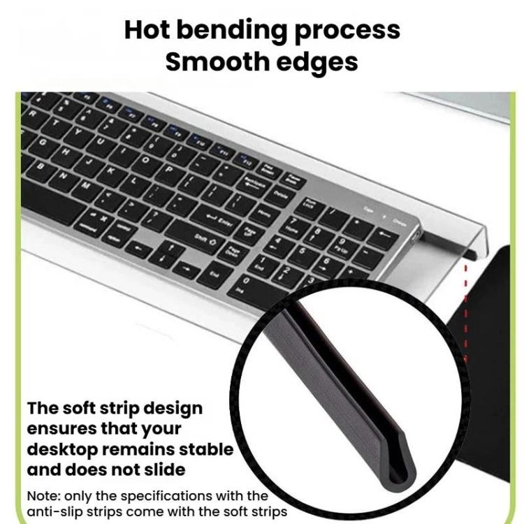 Acrylic Desktop Keyboard Stand Computer Shelf & Typing Support Bracket, Small, Large, Small With Anti-Slip Strip, Large With Anti-Slip Strip
