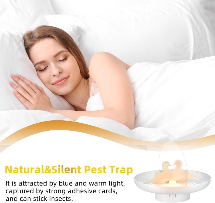 Flea & Mosquito Trap USB/AAA Battery Powered Indoor/Outdoor Insect Catcher with Blue & Warm Light