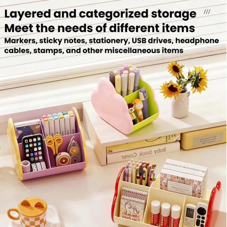 Large-Capacity Desktop Cloud Storage Box Polygonal Cosmetic Storage Rack, Small Green, Small Cream, Small Purple, Medium Cream, Medium Green, Medium Purple, Large Cream, Large Green, Large Purple