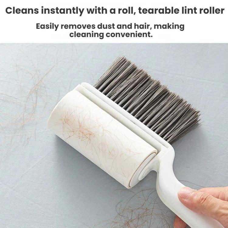 3 In 1 Household Soft-Bristle Brush Dust Remover Lin Roller, White, Pink, Blue, Green