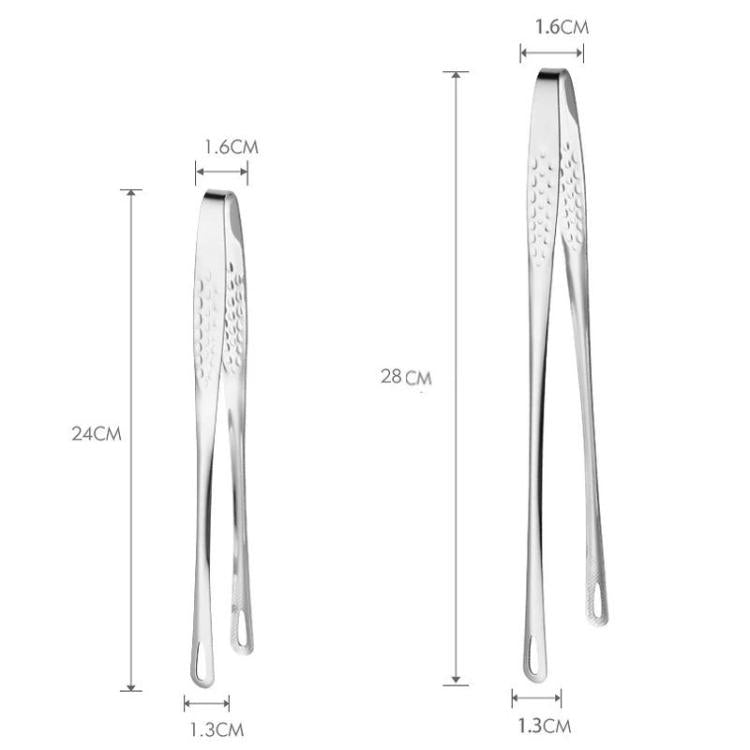 Stainless Steel Barbecue Tongs For Buffets Kitchen Heat-resistant Food Tongs, 24cm, 201 Stainless Steel