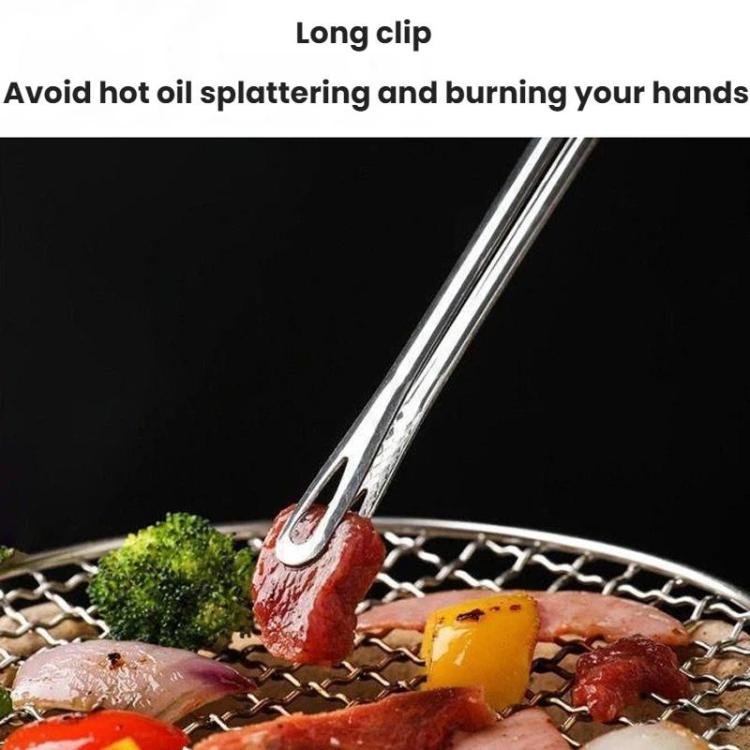 Stainless Steel Barbecue Tongs For Buffets Kitchen Heat-resistant Food Tongs, 24cm, 201 Stainless Steel