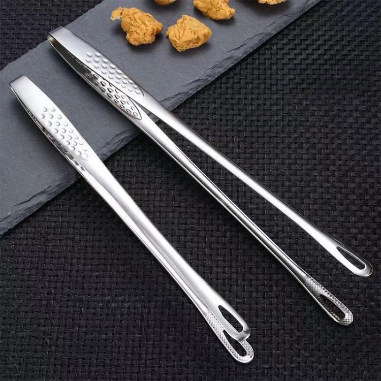 Stainless Steel Barbecue Tongs For Buffets Kitchen Heat-resistant Food Tongs, 24cm, 201 Stainless Steel