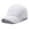 Ripped Baseball Cap Solid Color Distressed Casual Sun Hat, White, Black, Red, Royal Blue, Navy Blue, Coffee Brown, Light Beige, Gray