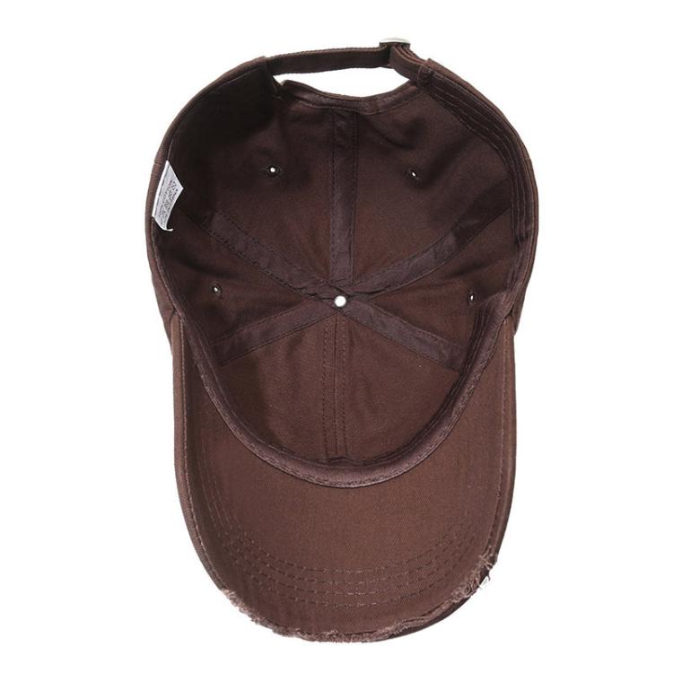 Ripped Baseball Cap Solid Color Distressed Casual Sun Hat, White, Black, Red, Royal Blue, Navy Blue, Coffee Brown, Light Beige, Gray