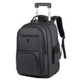 Large Capacity Wheeled Backpack for Men Carry-On Trolley Laptop Backpack with Hidden Shoulder Straps