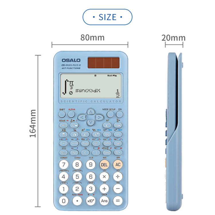 OSALO OS-991ES PLUS II Scientific Calculator With 417 Functions Solar Powered Large Display Desktop Calculator
