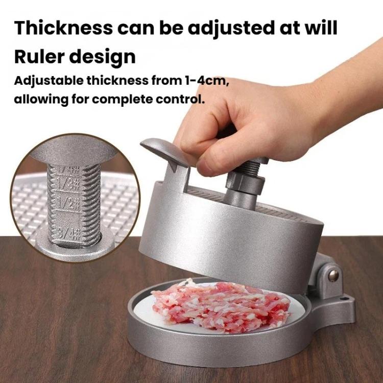 Portable Household Manual Round Meat Press Kitchen Hamburger Patty Mold, Flip Cover, Spring