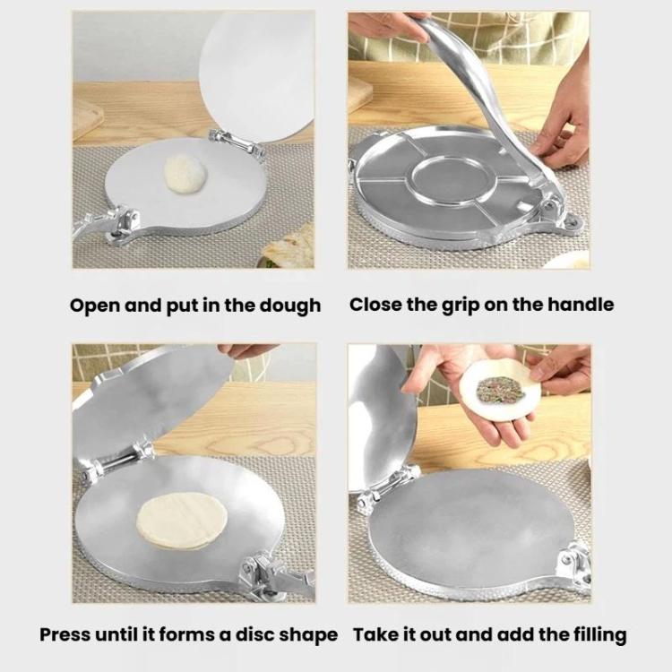 Aluminum Alloy Manual Dough Press Round Dumpling Wrapper Pastry Mold, Large Black, Small Black, Large Silver, Small Silver