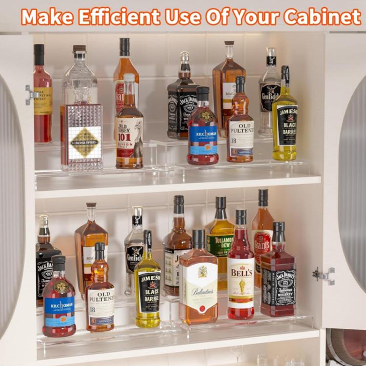 2-Tier Acrylic Wine Cabinet & Bottle Rack For Displaying Action Figures, Cakes, Perfumes, YX239