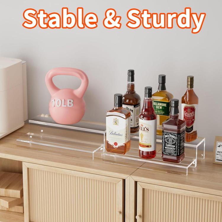 2-Tier Acrylic Wine Cabinet & Bottle Rack For Displaying Action Figures, Cakes, Perfumes, YX239