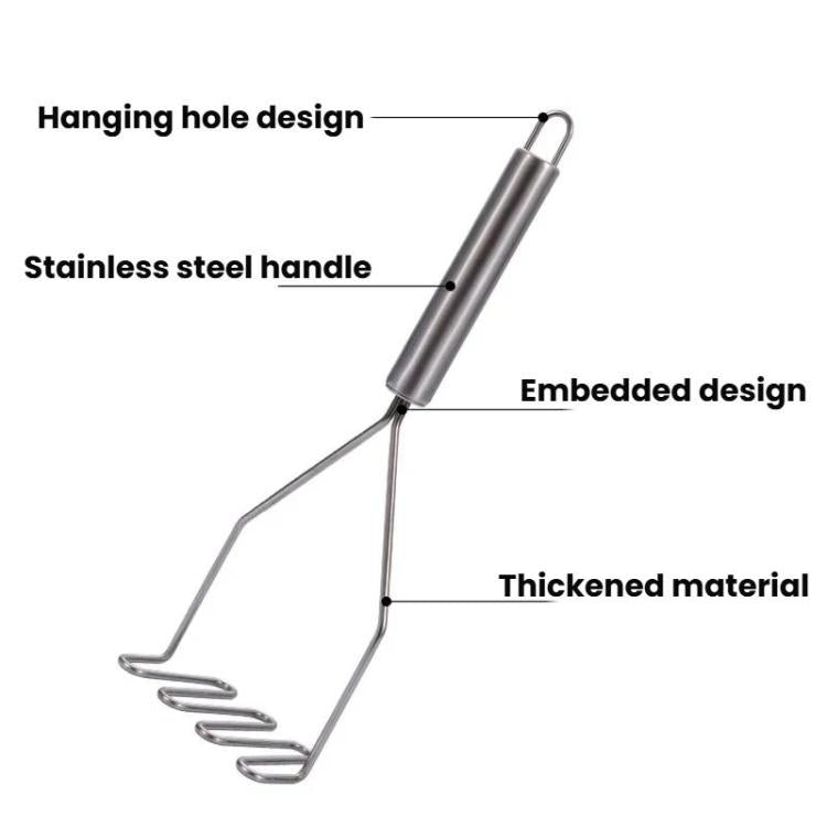 Stainless Steel Potato Masher, LsCook Wavy