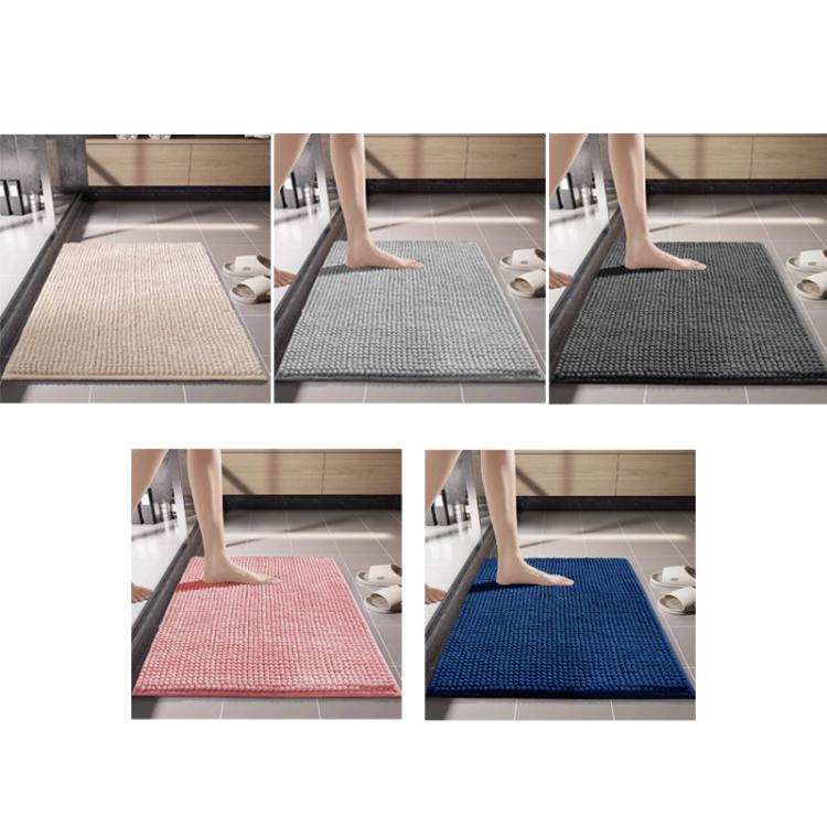 Bathroom Stain-Resistant Chenille Short-Pile Absorbent Non-Slip Mat, 40x60cm, 50x80cm, 60x90cm, 60x150cm