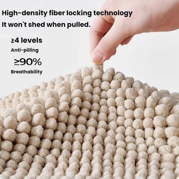 Bathroom Stain-Resistant Chenille Short-Pile Absorbent Non-Slip Mat, 40x60cm, 50x80cm, 60x90cm, 60x150cm