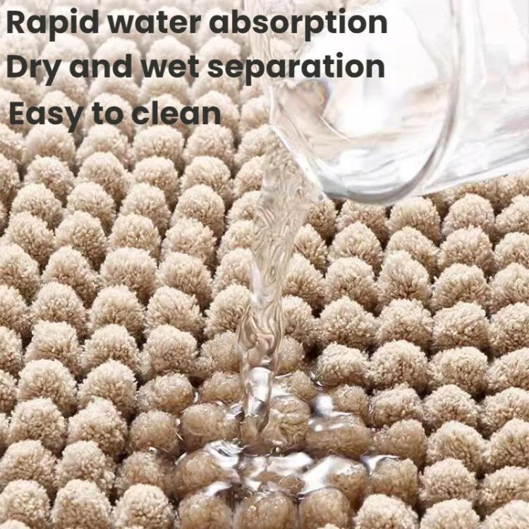 Bathroom Stain-Resistant Chenille Short-Pile Absorbent Non-Slip Mat, 40x60cm, 50x80cm, 60x90cm, 60x150cm