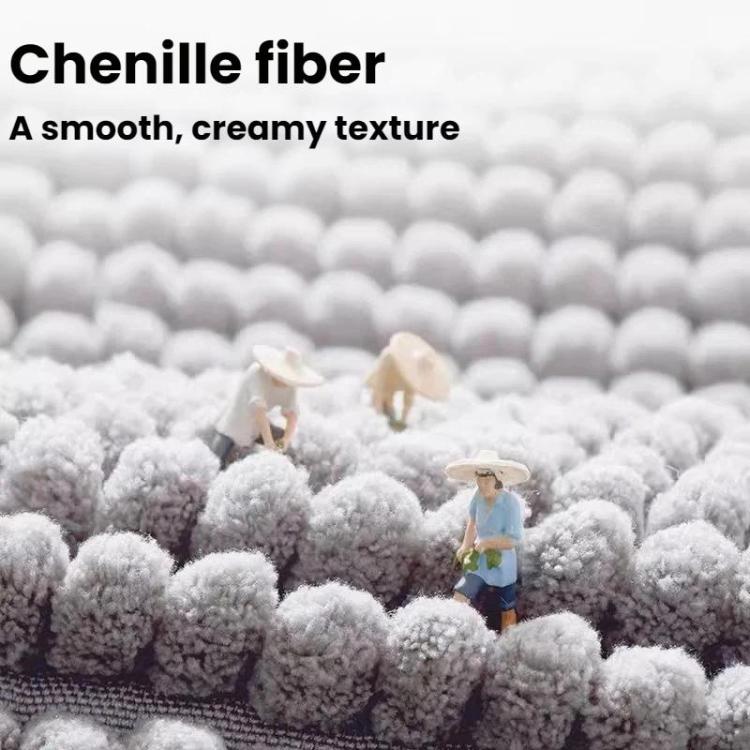 Bathroom Stain-Resistant Chenille Short-Pile Absorbent Non-Slip Mat, 40x60cm, 50x80cm, 60x90cm, 60x150cm