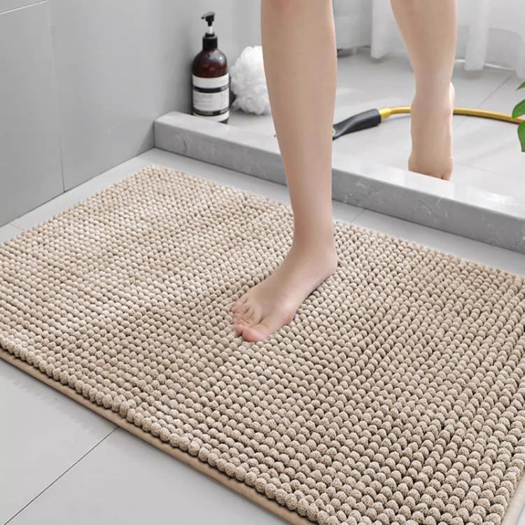 Bathroom Stain-Resistant Chenille Short-Pile Absorbent Non-Slip Mat, 40x60cm, 50x80cm, 60x90cm, 60x150cm