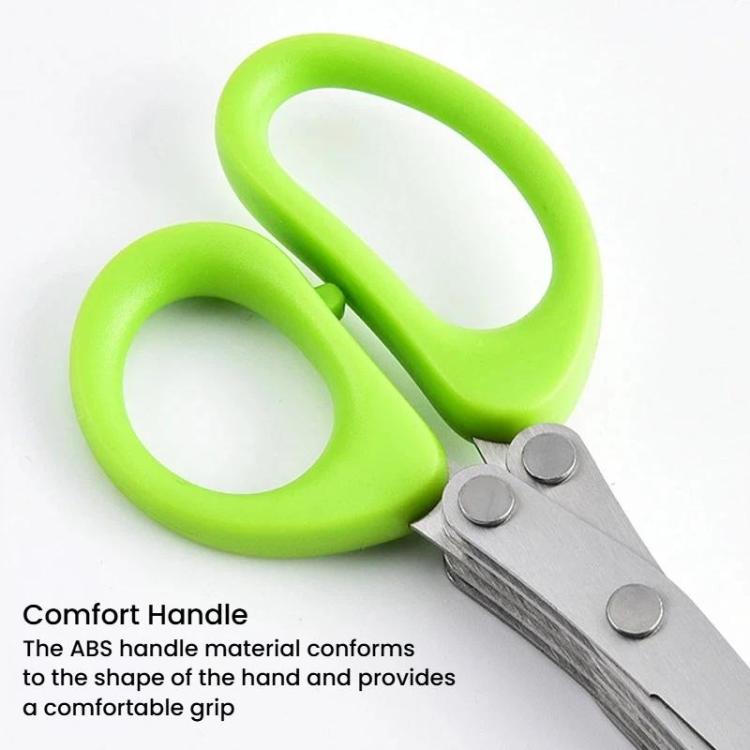 LsCook Stainless Steel Multi-Blade Multi-Function Kitchen Scallion Scissors, Cardboard Packaging 3-layer, Cardboard Packaging 5-layer