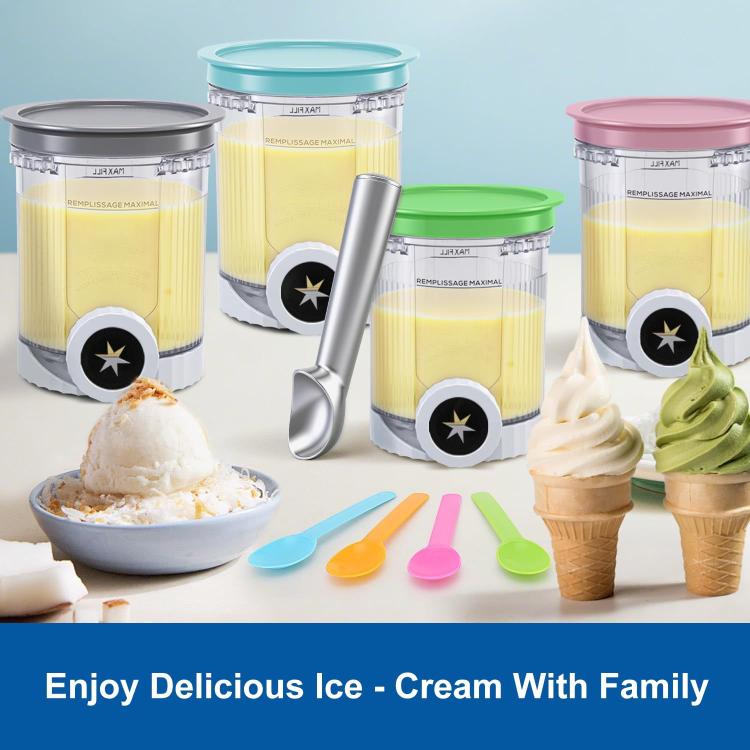 For Ninja NC700 / NC701 Ice Cream Maker 4pcs /Pack Replacement Ice Cream Cups Storage Tanks, A Type, B Type