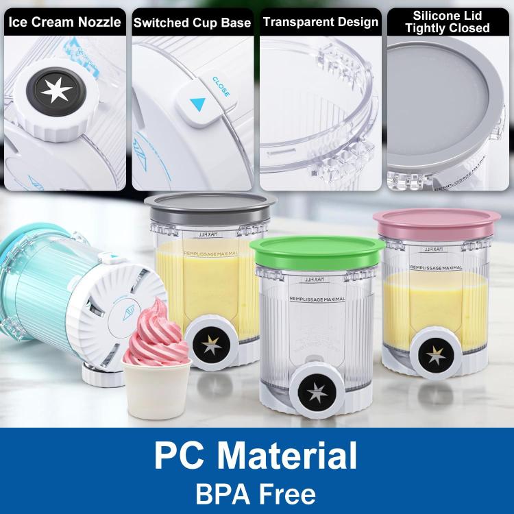 For Ninja NC700 / NC701 Ice Cream Maker 4pcs /Pack Replacement Ice Cream Cups Storage Tanks, A Type, B Type