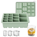 13-Cavity Multi-Sized Square Ice Cube Tray with Lid Food-Grade Silicone Mold for Easy Release Ice Making