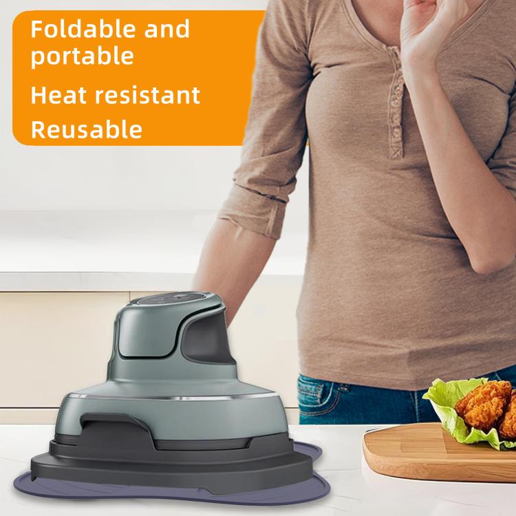 For Ninja FN101GY Crispi Air Fryer Lid Rest Heat Resistant Mat Non-Slip Silicone Pad Protects Countertops from Hot Oil & Steam