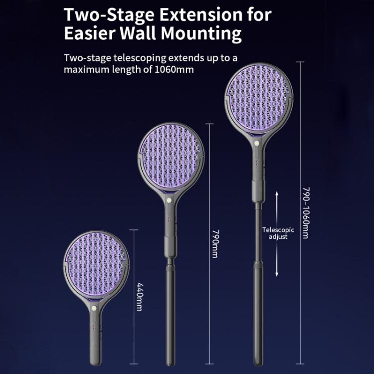 Retractable & Rotatable Electric Mosquito Racket Household Mosquito Zapper With Light & Auto Lure Function, XH-57