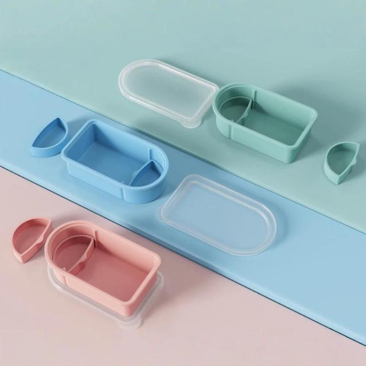 Silicone Snack Container With Removable Sauce Compartments Food Storage For Travel, Picnic & Meal Prep