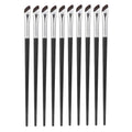 10pcs Angled Ultra-Fine Eyeliner Brush Aegyo-Sal Detail Makeup Brush, Sickle Black, Sickle Brown, Blade