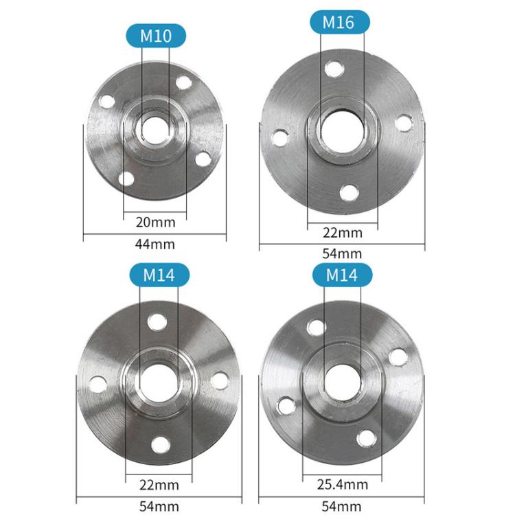 Angle Grinder Cutting Disc Positioning Plate Flange Plate Fixing Screw Clamp, M10 20mm Hole, M14 22mm Hole, M14 25.4mm Hole, M16 22mm Hole