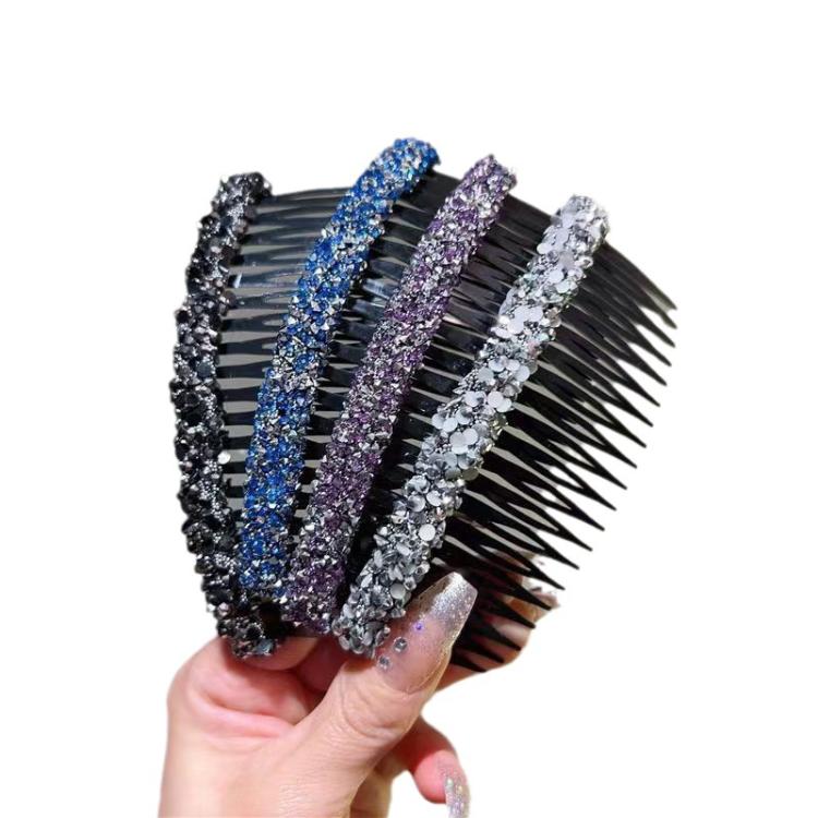 Sparkly Hair Clip Slide Comb for Bangs and Flyaways Shiny Hair Finisher for Forehead, Sides, and Back of Head