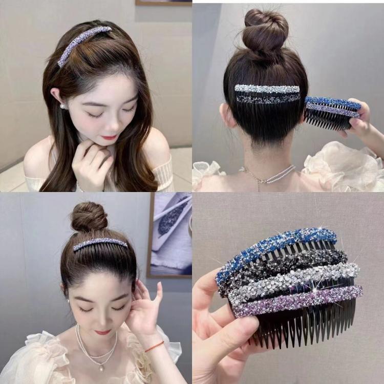 Sparkly Hair Clip Slide Comb for Bangs and Flyaways Shiny Hair Finisher for Forehead, Sides, and Back of Head