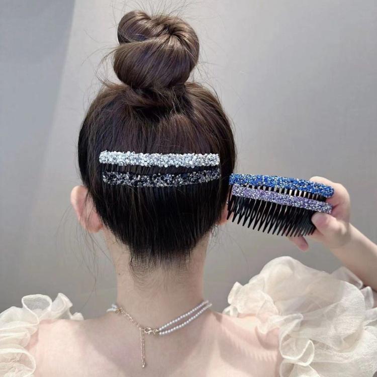 Sparkly Hair Clip Slide Comb for Bangs and Flyaways Shiny Hair Finisher for Forehead, Sides, and Back of Head