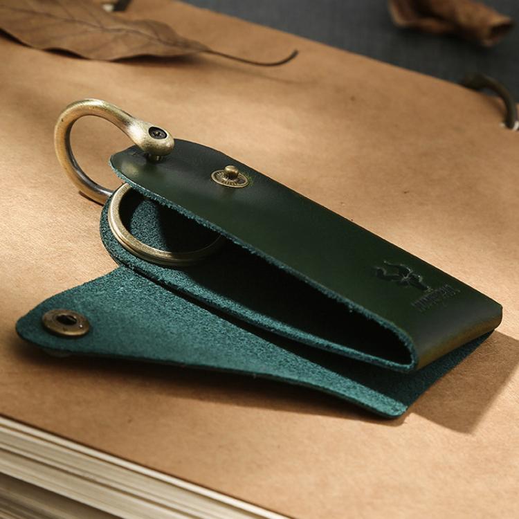 HUMERPAUL HU114 Vintage Leather Buckle Key Pouch Waist-Wearable Multi-Functional Metal Keyring