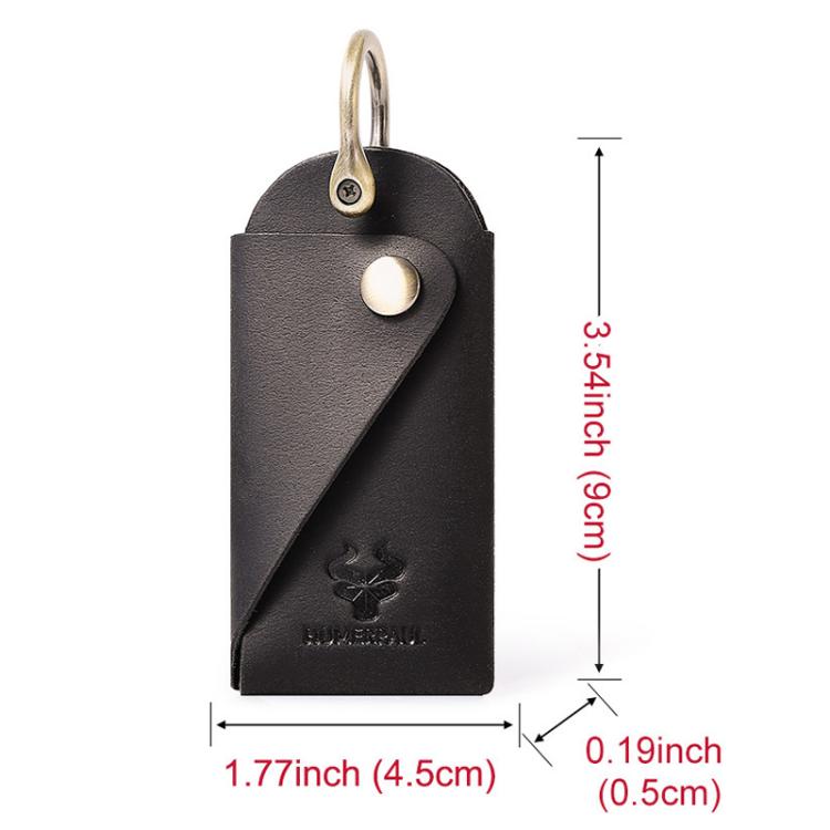 HUMERPAUL HU114 Vintage Leather Buckle Key Pouch Waist-Wearable Multi-Functional Metal Keyring