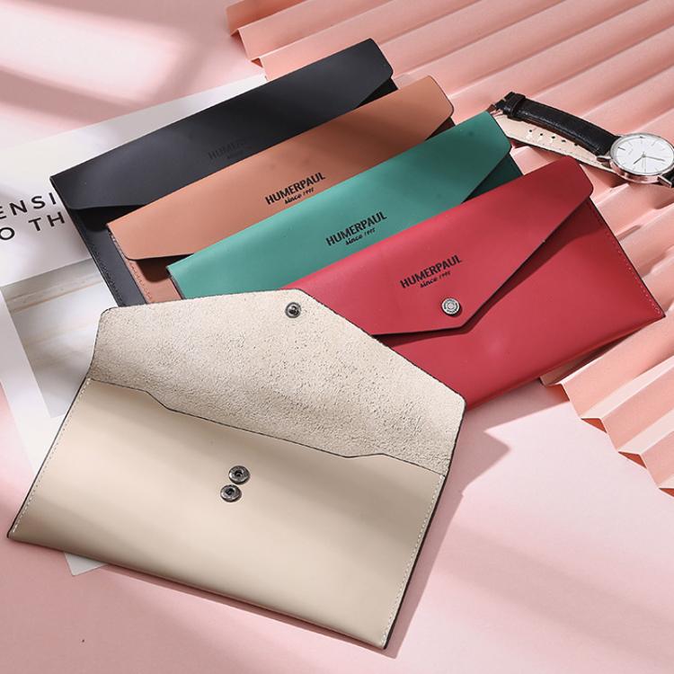 HUMERPAUL HU112 Leather Passport Pouch EnvelopeStyle Business Card Holder