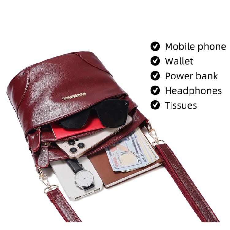 HUMERPAUL WB201 Women Leather Shoulder Bag Large Capacity Crossbody Bag