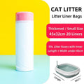 Drawstring Cat Litter Box Liners Kitty Litter Bags Scratch-Resistant Waste Bags With Easy-Pull Handles, 20 Counts 45x32cm, 20 Counts 55x30cm, 20 Counts 65x40cm, 20 Counts 69x40cm, 10 Counts 74x45cm, 10 Counts 79x45cm, 10 Counts 84x45cm