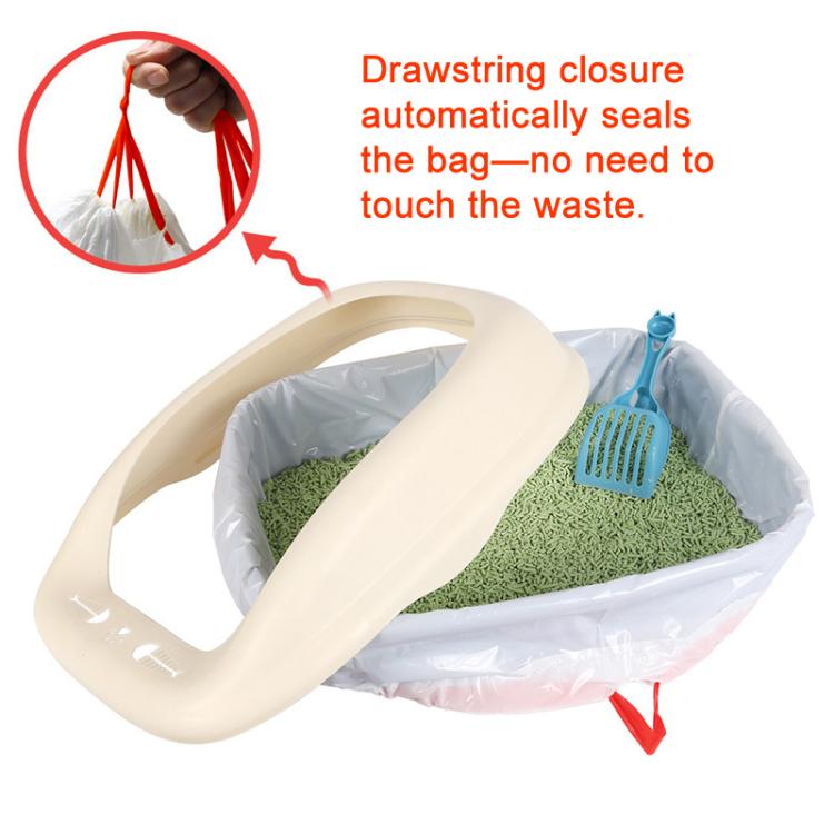 Drawstring Cat Litter Box Liners Kitty Litter Bags Scratch-Resistant Waste Bags With Easy-Pull Handles, 20 Counts 45x32cm, 20 Counts 55x30cm, 20 Counts 65x40cm, 20 Counts 69x40cm, 10 Counts 74x45cm, 10 Counts 79x45cm, 10 Counts 84x45cm