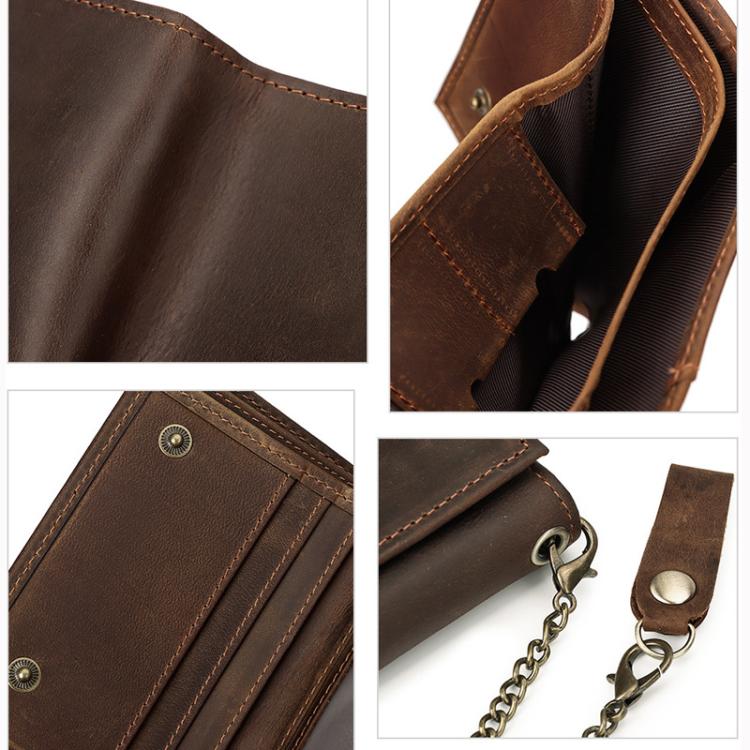 HUMERPAUL BP666 Men Leather Anti-Skimming Wallet Vintage Coin Purse Tri-fold Casual Card Holder