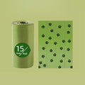 15 Bags Per Roll Dog Poop Bags Refill Rolls Leak-Proof Pet Waste Bags Eco-Friendly Unscented With Cute Footprint Design, 0.8 Silk, 1.3 Silk