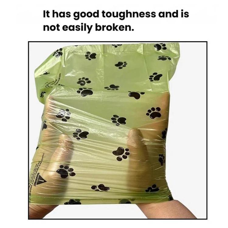 15 Bags Per Roll Dog Poop Bags Refill Rolls Leak-Proof Pet Waste Bags Eco-Friendly Unscented With Cute Footprint Design, 0.8 Silk, 1.3 Silk