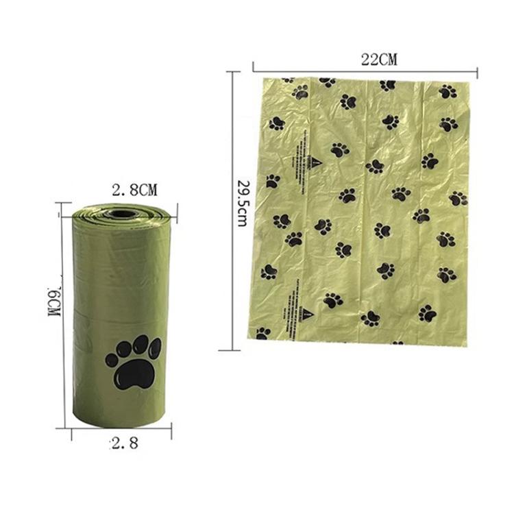 15 Bags Per Roll Dog Poop Bags Refill Rolls Leak-Proof Pet Waste Bags Eco-Friendly Unscented With Cute Footprint Design, 0.8 Silk, 1.3 Silk